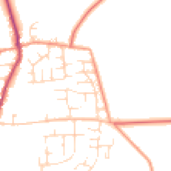 Daytime road noise heatmap for NG23 7SU