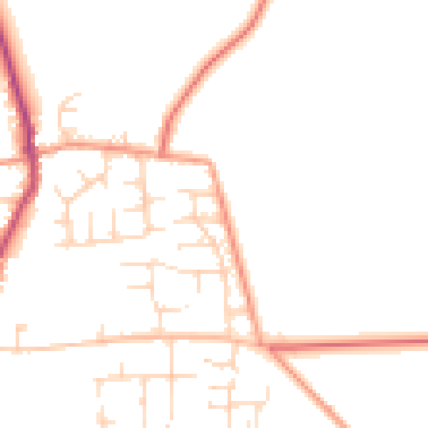 Daytime road noise heatmap for NG23 7SY