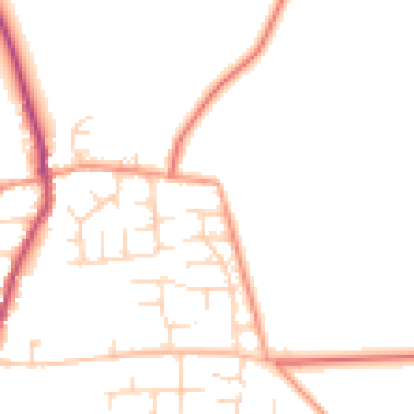 Daytime road noise heatmap for NG23 7SZ