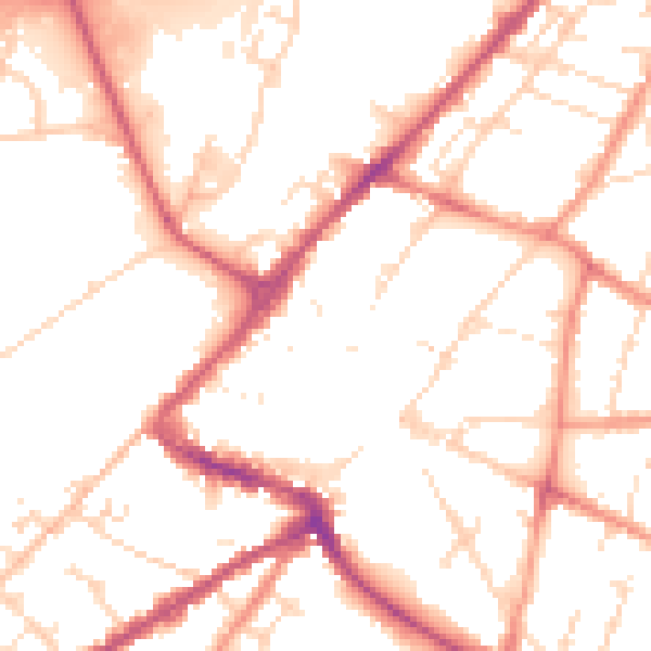 Daytime road noise heatmap for NG24 1AB