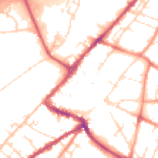 Daytime road noise heatmap for NG24 1AG