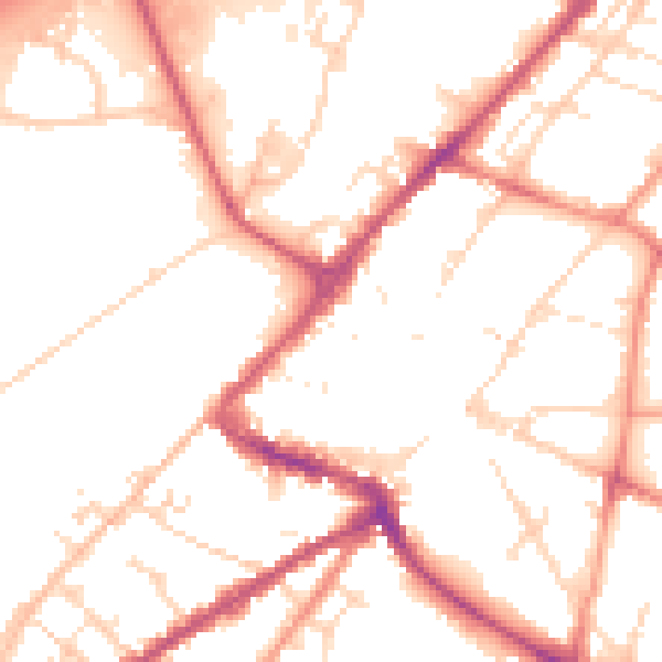 Daytime road noise heatmap for NG24 1AJ
