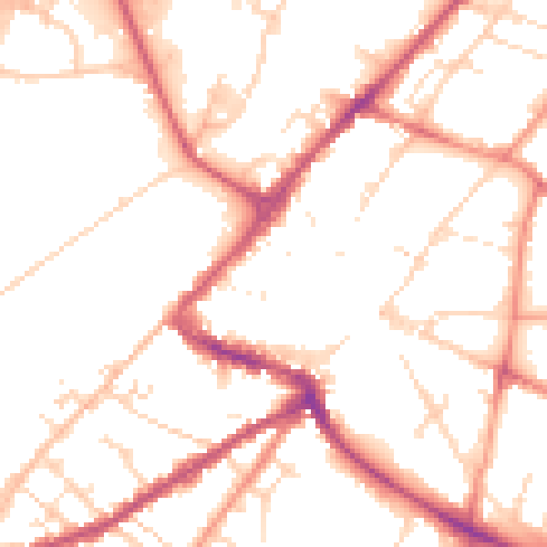 Daytime road noise heatmap for NG24 1AL