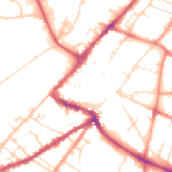 Daytime road noise heatmap for NG24 1AT