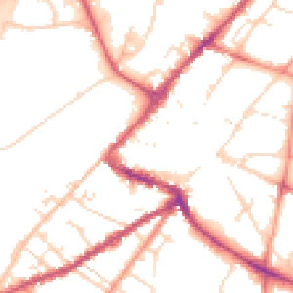 Daytime road noise heatmap for NG24 1AW
