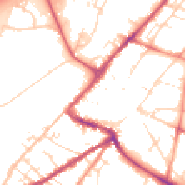 Daytime road noise heatmap for NG24 1AY