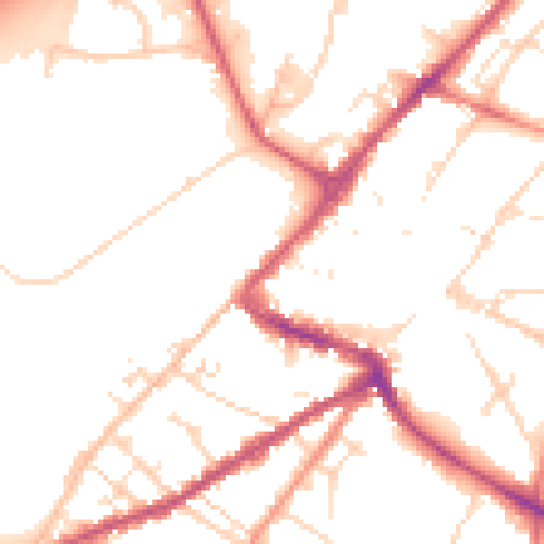 Daytime road noise heatmap for NG24 1BE