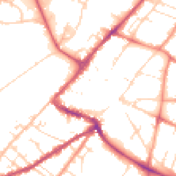 Daytime road noise heatmap for NG24 1BF