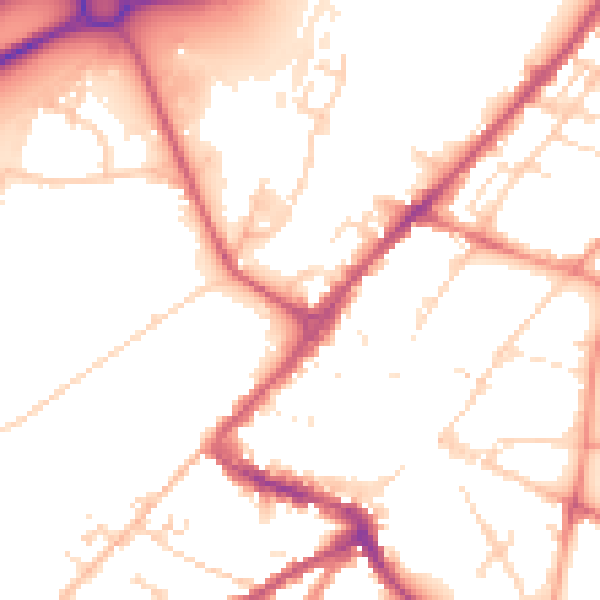 Daytime road noise heatmap for NG24 1BH