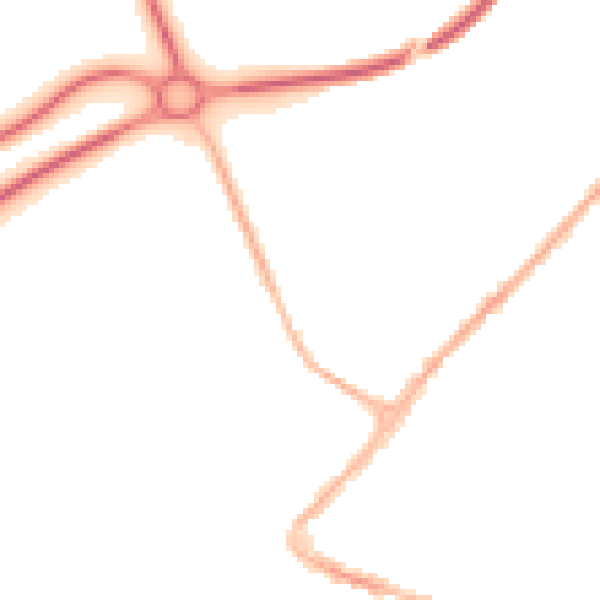 Night-time road noise heatmap for NG24 1BL