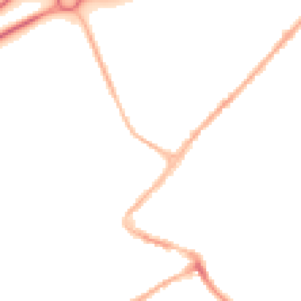 Night-time road noise heatmap for NG24 1BN