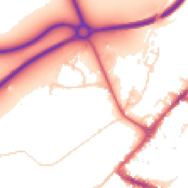 Daytime road noise heatmap for NG24 1BS