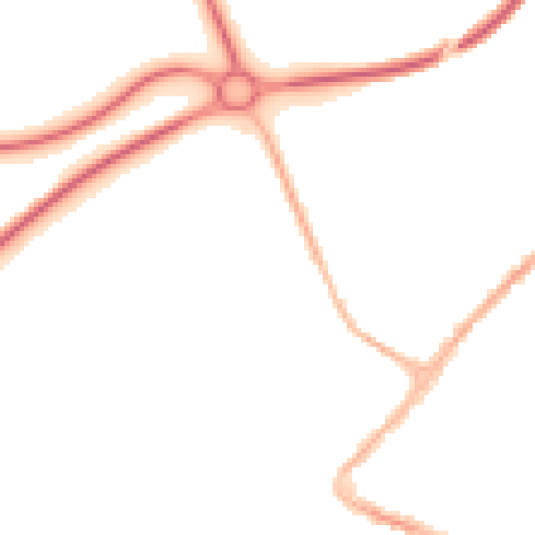 Night-time road noise heatmap for NG24 1BS