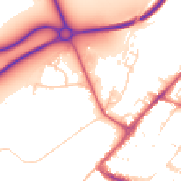 Daytime road noise heatmap for NG24 1BT