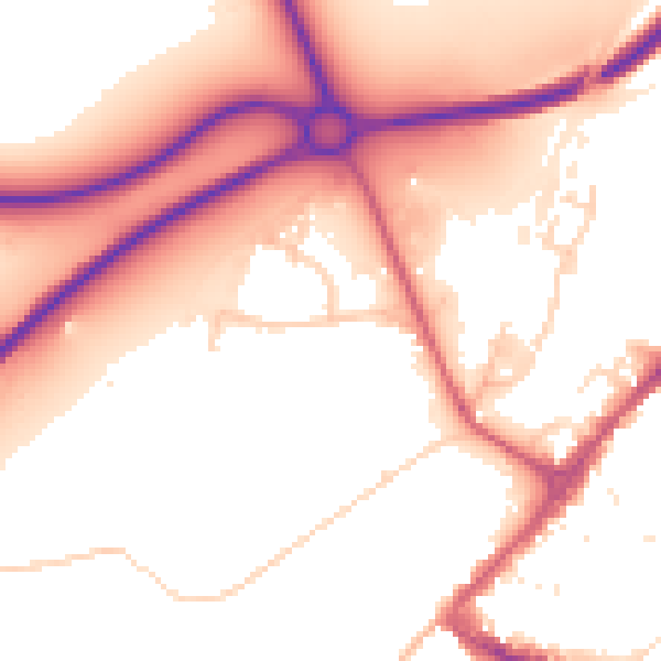 Daytime road noise heatmap for NG24 1BU