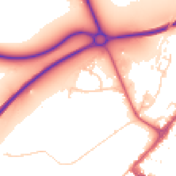 Daytime road noise heatmap for NG24 1BX