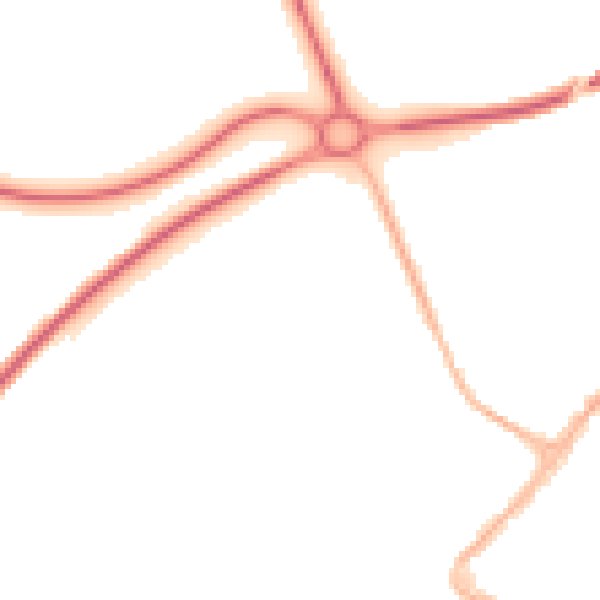Night-time road noise heatmap for NG24 1BX
