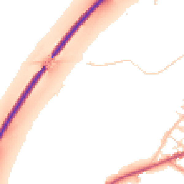 Daytime road noise heatmap for NG24 1DA