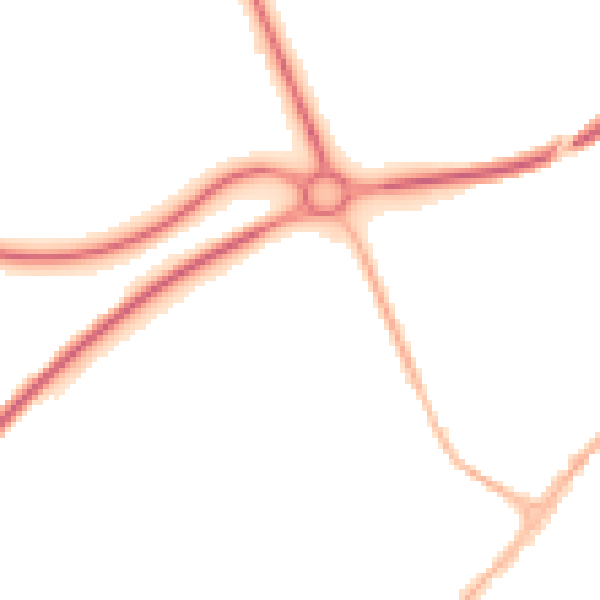 Night-time road noise heatmap for NG24 1DG