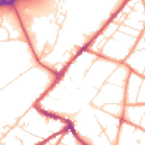 Daytime road noise heatmap for NG24 1DH