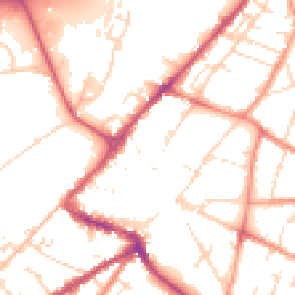 Daytime road noise heatmap for NG24 1DR