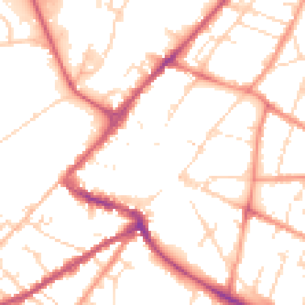 Daytime road noise heatmap for NG24 1DT
