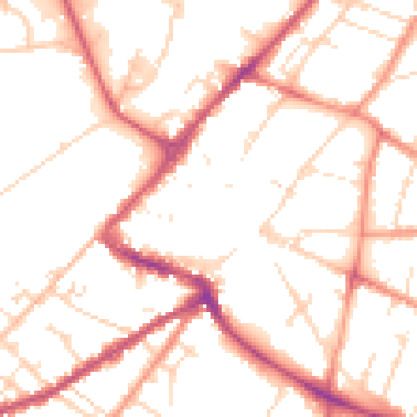 Daytime road noise heatmap for NG24 1DU