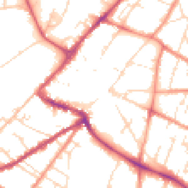 Daytime road noise heatmap for NG24 1DX