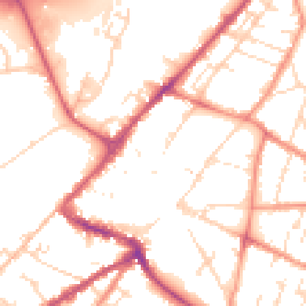 Daytime road noise heatmap for NG24 1DZ