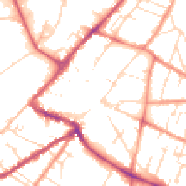 Daytime road noise heatmap for NG24 1EA