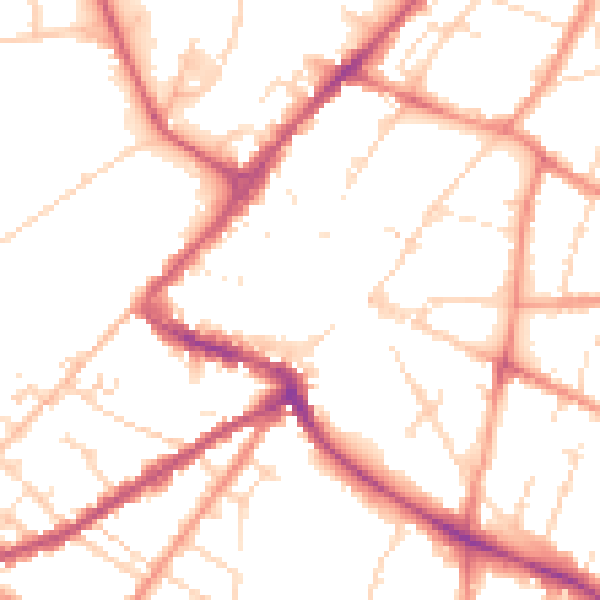 Daytime road noise heatmap for NG24 1EG