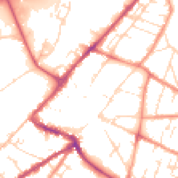 Daytime road noise heatmap for NG24 1EN
