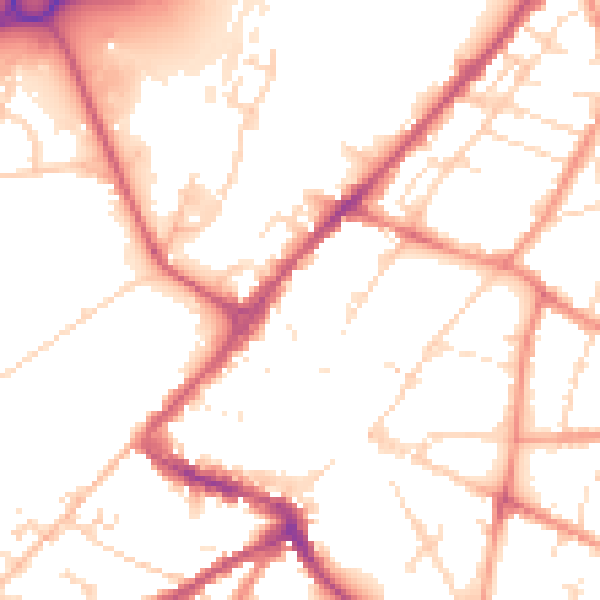 Daytime road noise heatmap for NG24 1ER