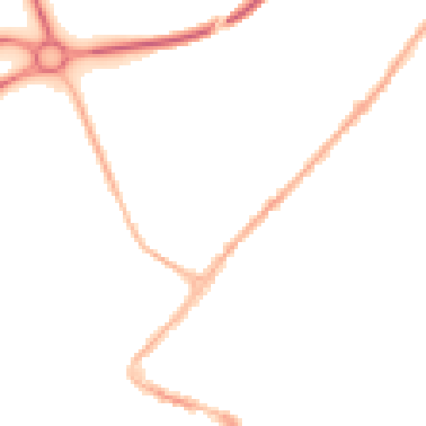 Night-time road noise heatmap for NG24 1ET
