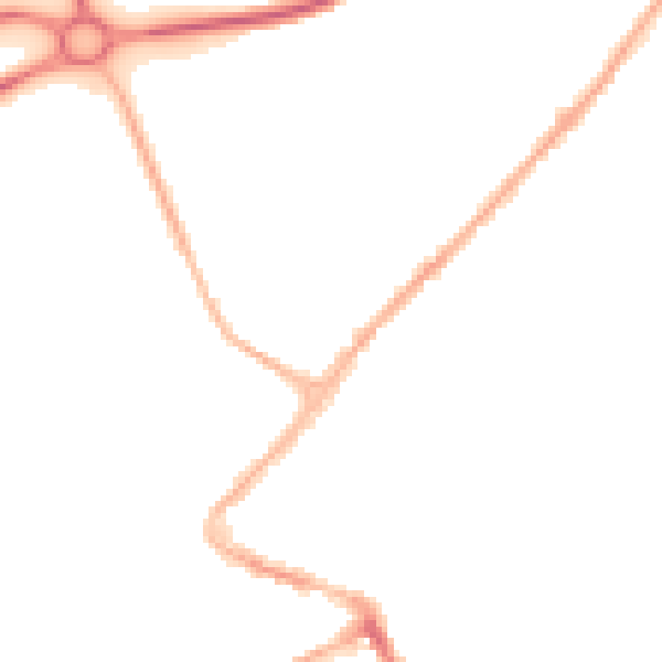 Night-time road noise heatmap for NG24 1EU