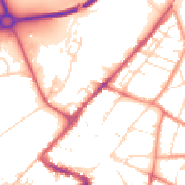 Daytime road noise heatmap for NG24 1EX