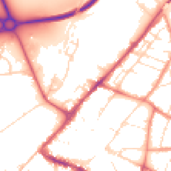 Daytime road noise heatmap for NG24 1EY