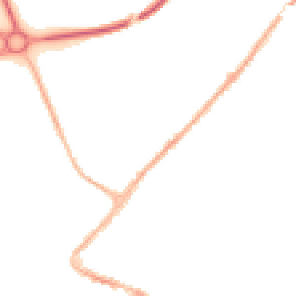 Night-time road noise heatmap for NG24 1EY