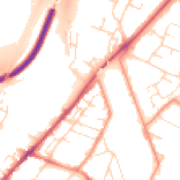 Daytime road noise heatmap for NG24 1HL