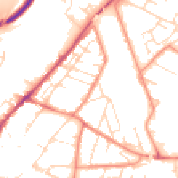Daytime road noise heatmap for NG24 1LN