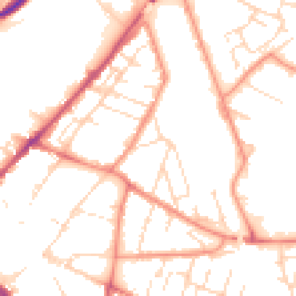 Daytime road noise heatmap for NG24 1LY