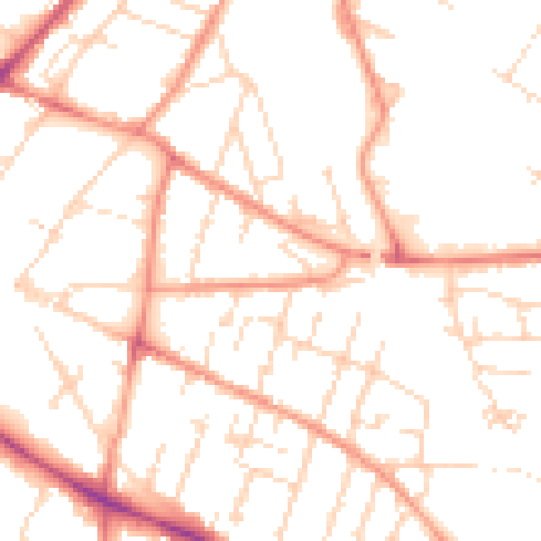 Daytime road noise heatmap for NG24 1NT