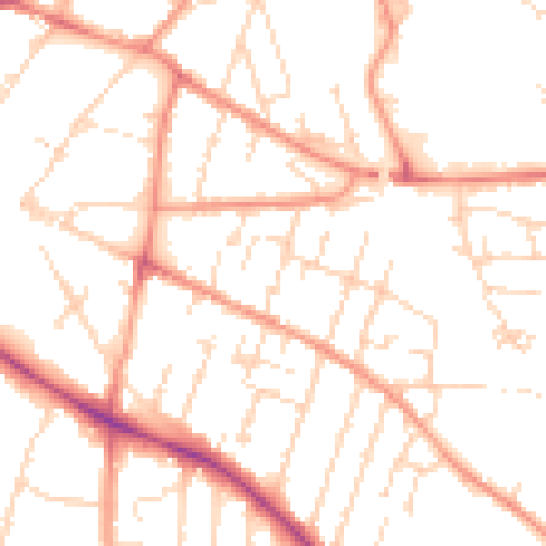 Daytime road noise heatmap for NG24 1PP