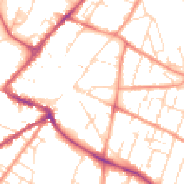 Daytime road noise heatmap for NG24 1PU
