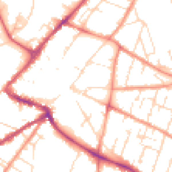Daytime road noise heatmap for NG24 1PY