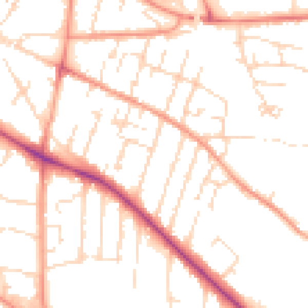 Daytime road noise heatmap for NG24 1RG