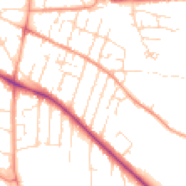Daytime road noise heatmap for NG24 1RN