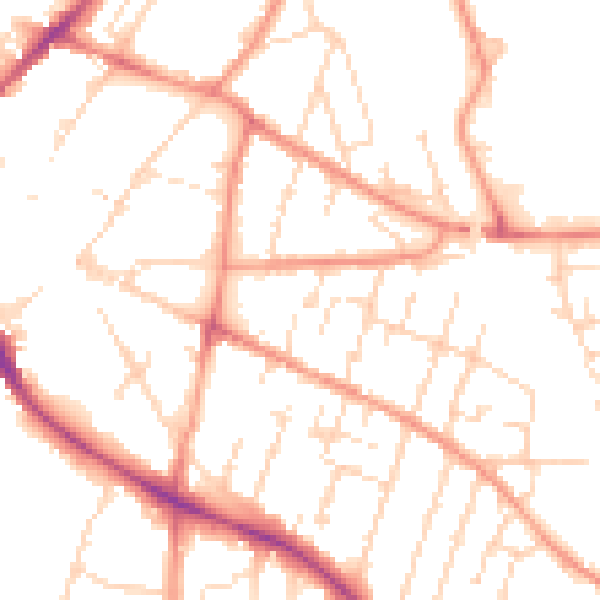 Daytime road noise heatmap for NG24 1RT