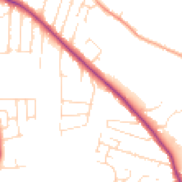 Daytime road noise heatmap for NG24 1SJ