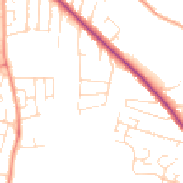 Daytime road noise heatmap for NG24 1SN